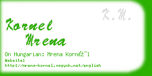 kornel mrena business card